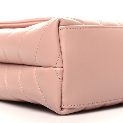 Saint Laurent Calfskin Y Quilted Monogram Small Loulou Chain Satchel Pale Blush 9 of 10
