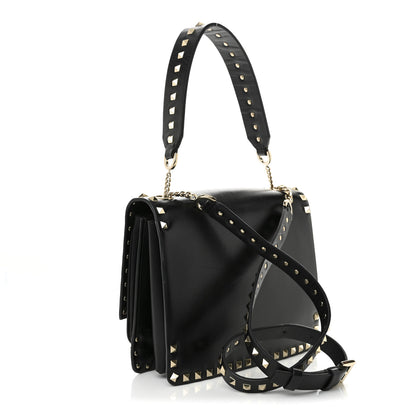 Valentino Garavani Vitello Rockstud Top Handle Shoulder Bag Black 3 of 9