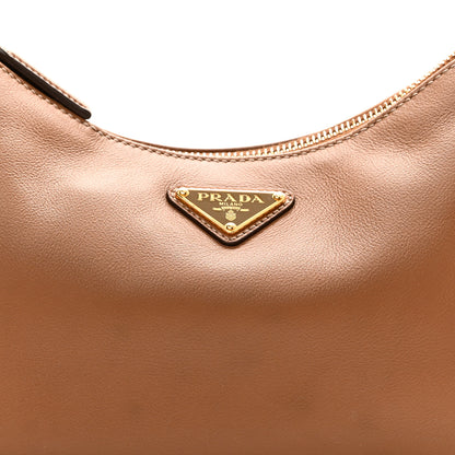 Prada Soft Calfskin Medium Aimee Shoulder Bag Caramel 7 of 9