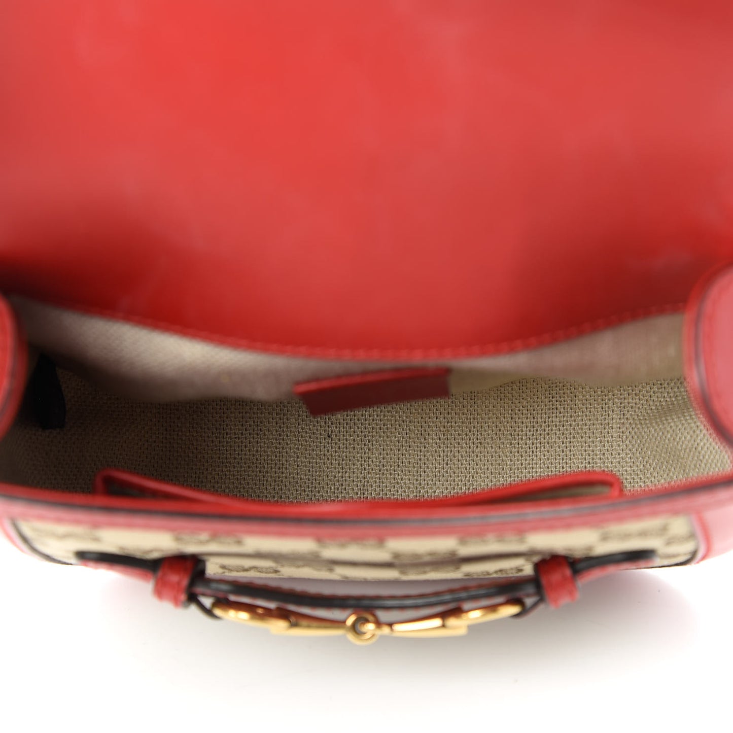 Monogram Ruinart Calfskin Small Lady Web Shoulder Bag Beige Ebony Hibiscus Red