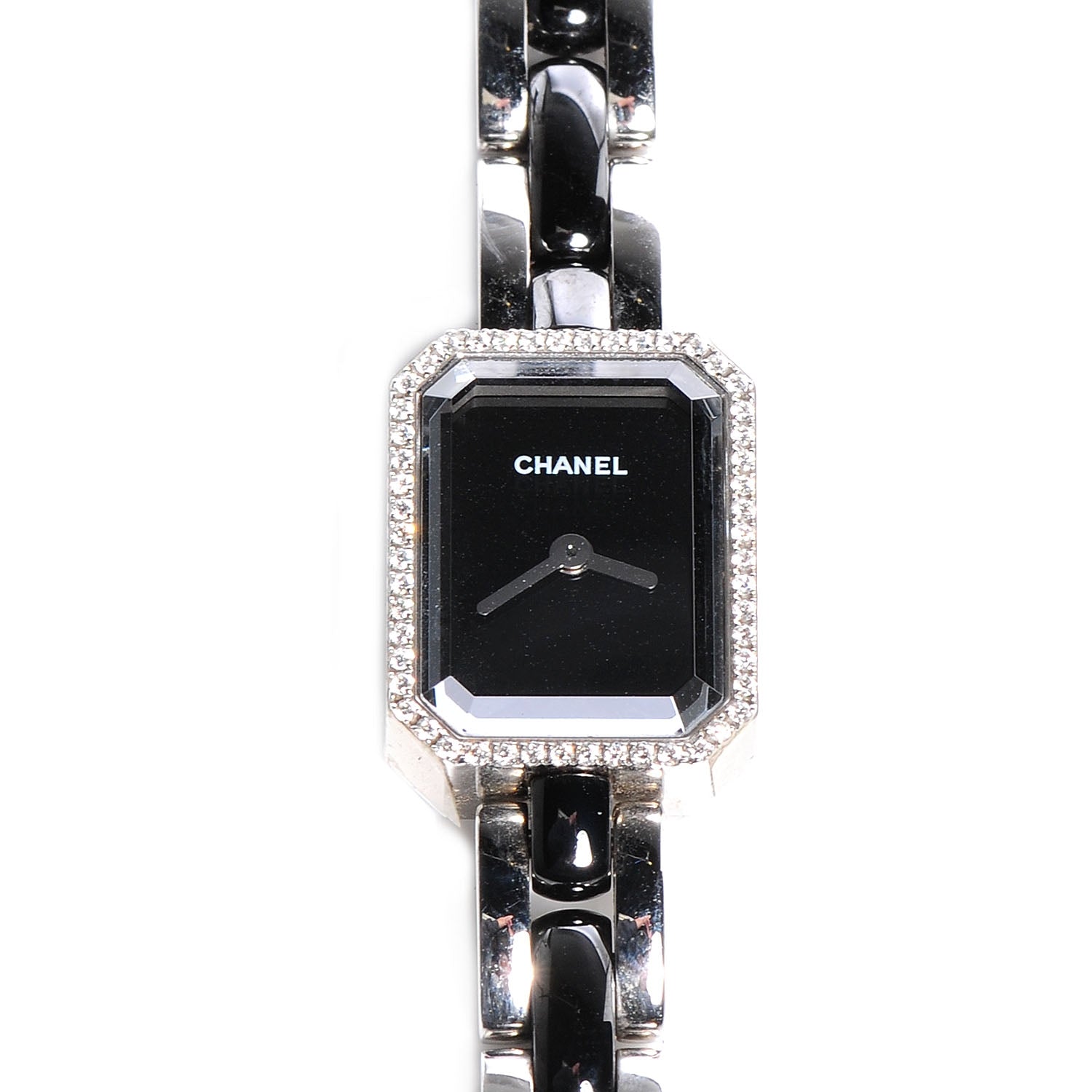 Chanel Stainless Steel Ceramic Diamond Bezel 16mm Chain Premiere Quartz Watch Black S 1 of 1