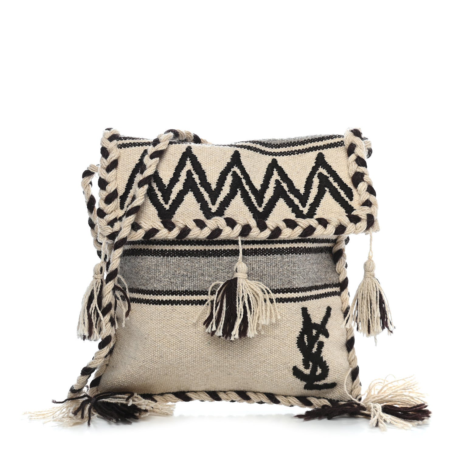 Saint Laurent Wool Flat Messenger Beige 1 of 11