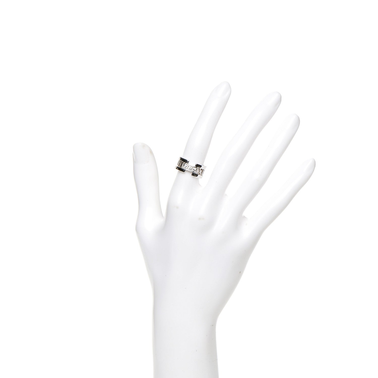 Tiffany 18K White Gold Diamond Open Atlas Ring 5.25 2 of 5