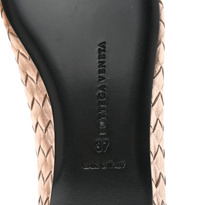Bottega Veneta Metallic Grosgrain Intrecciato Flats 37 Rose Gold 7 of 7