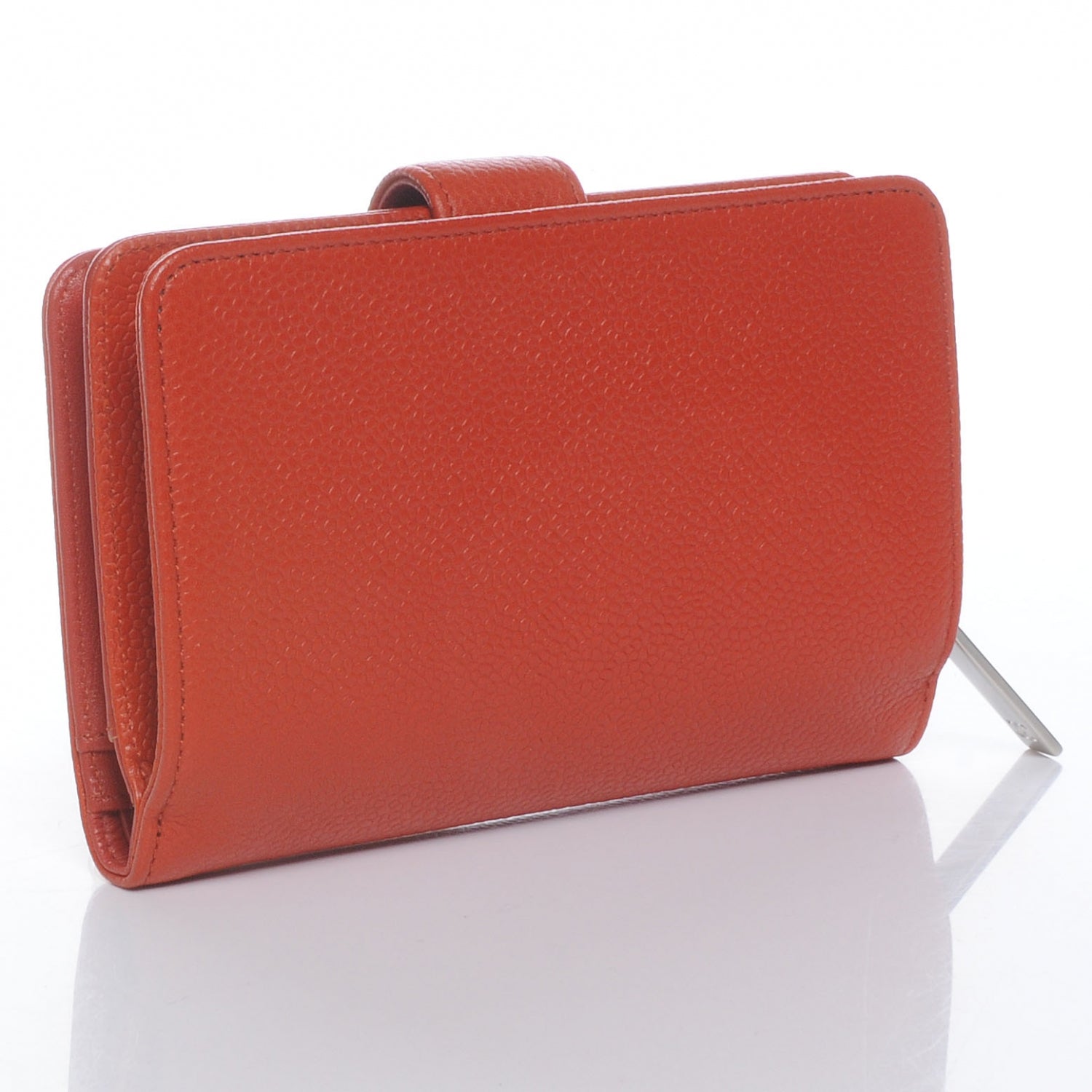 Chanel Caviar CC French Wallet Orange 3 of 9