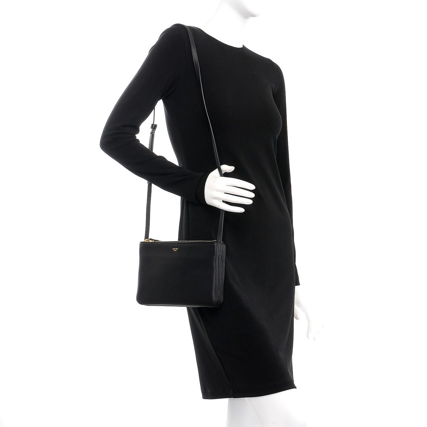Lambskin Small Trio Crossbody Bag Black