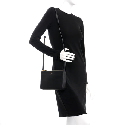 Celine Lambskin Small Trio Crossbody Bag Black 2 of 9