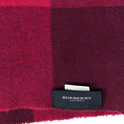Burberry Wool Check Fringe Scarf Garnet Pink 3 of 3