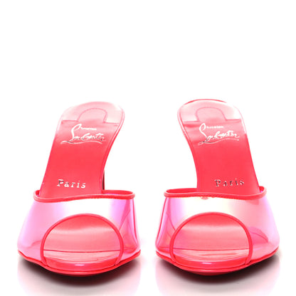 Christian Louboutin Patent Iridescent SPike 85 Slide Sandals 36.5 Fluo Pink 2 of 9