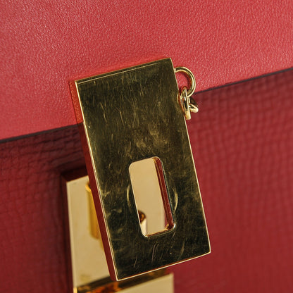 Chloe Grained Calfskin Lambskin Drew Shoulder Bag Red 7 of 7