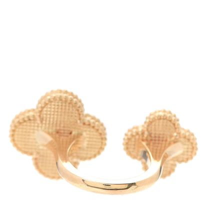 Van Cleef & Arpels 18K Yellow Gold Grey Mother of Pearl Black Onyx Magic Alhambra Between the Finger Ring 54 6.75 3 of 6