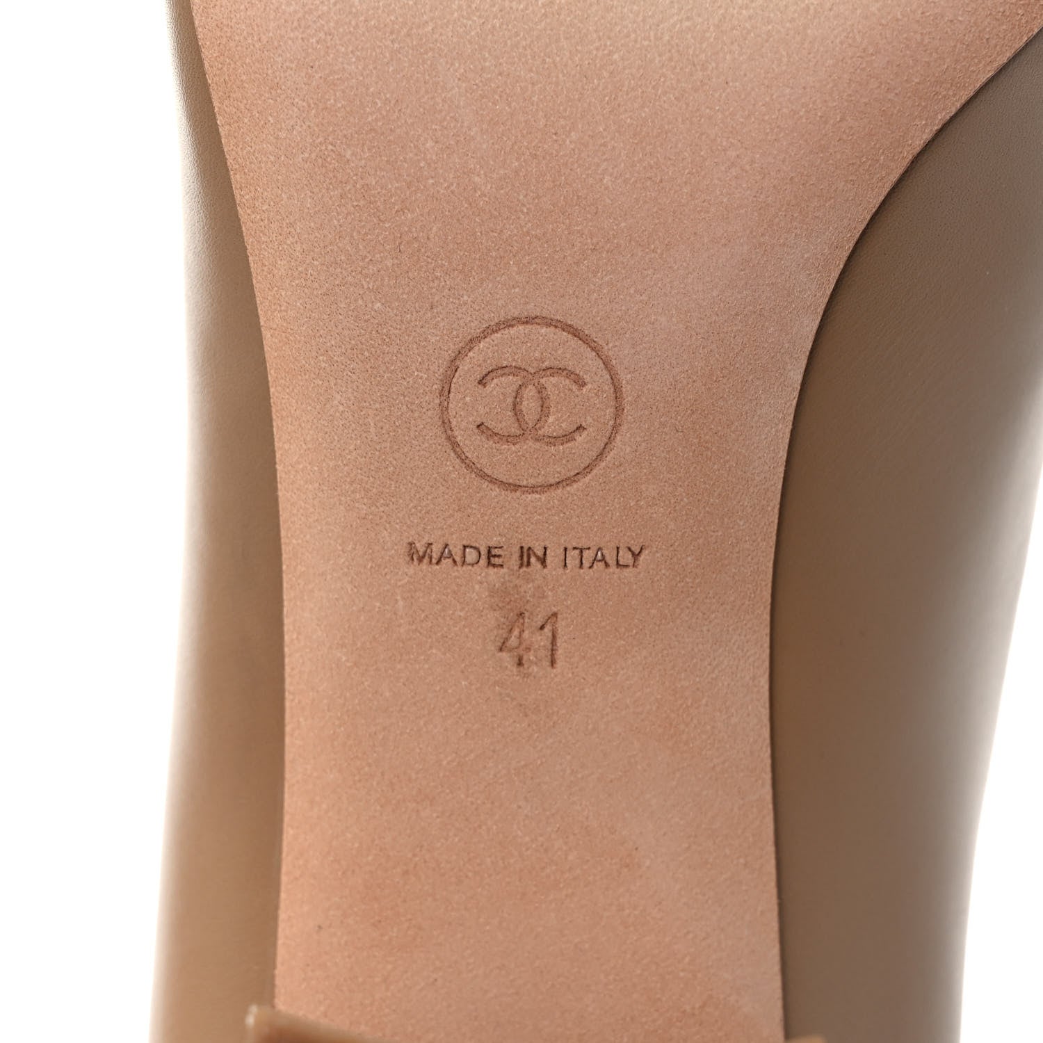 Chanel Lambskin Patent Cap Toe Pumps 41 Beige White 6 of 8