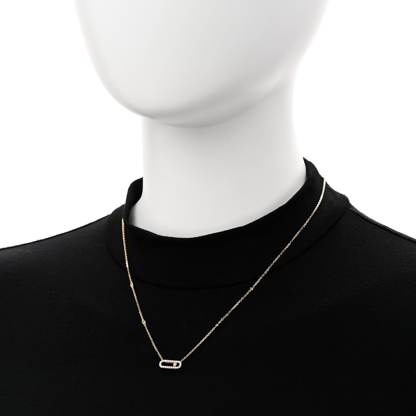 18K Yellow Gold Diamond Move Uno Pave Necklace