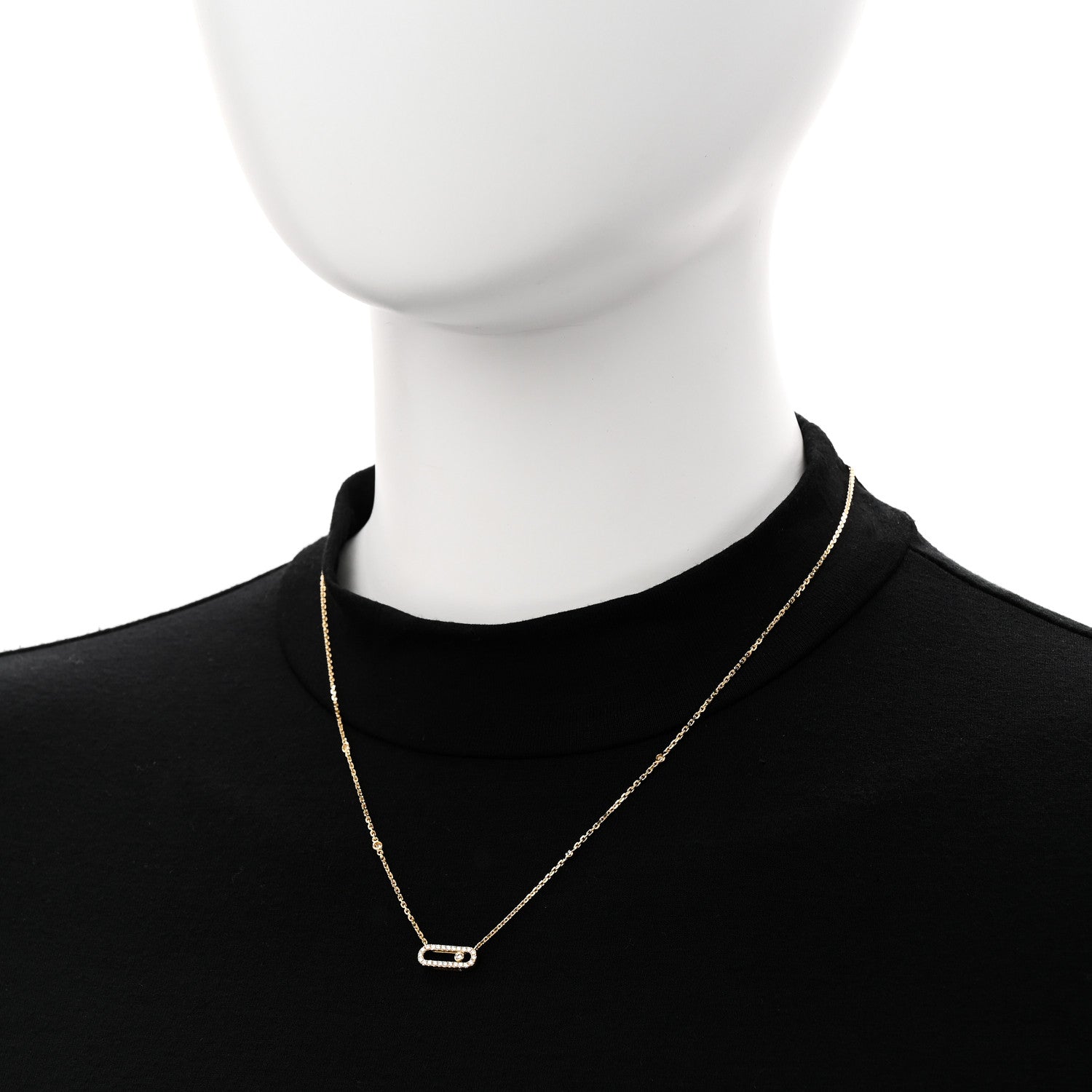 Messika 18K Yellow Gold Diamond Move Uno Pave Necklace 2 of 6