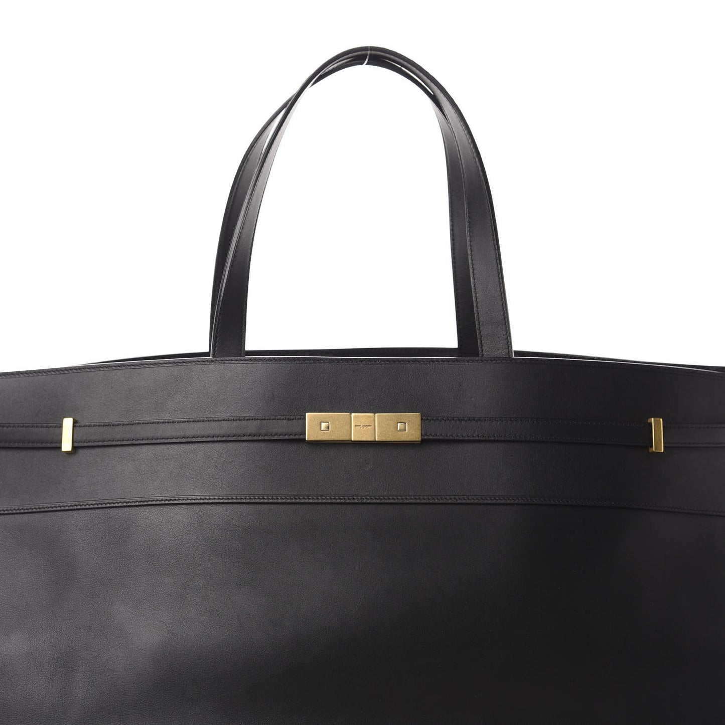 Calfskin Large Manhattan Shopper Tote Black