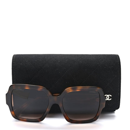 Chanel Acetate Charms Pearl Square Sunglasses 5479-A Tortoise 7 of 7
