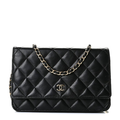 Chanel Lambskin Quilted Wallet On Chain WOC Black 1 of 10