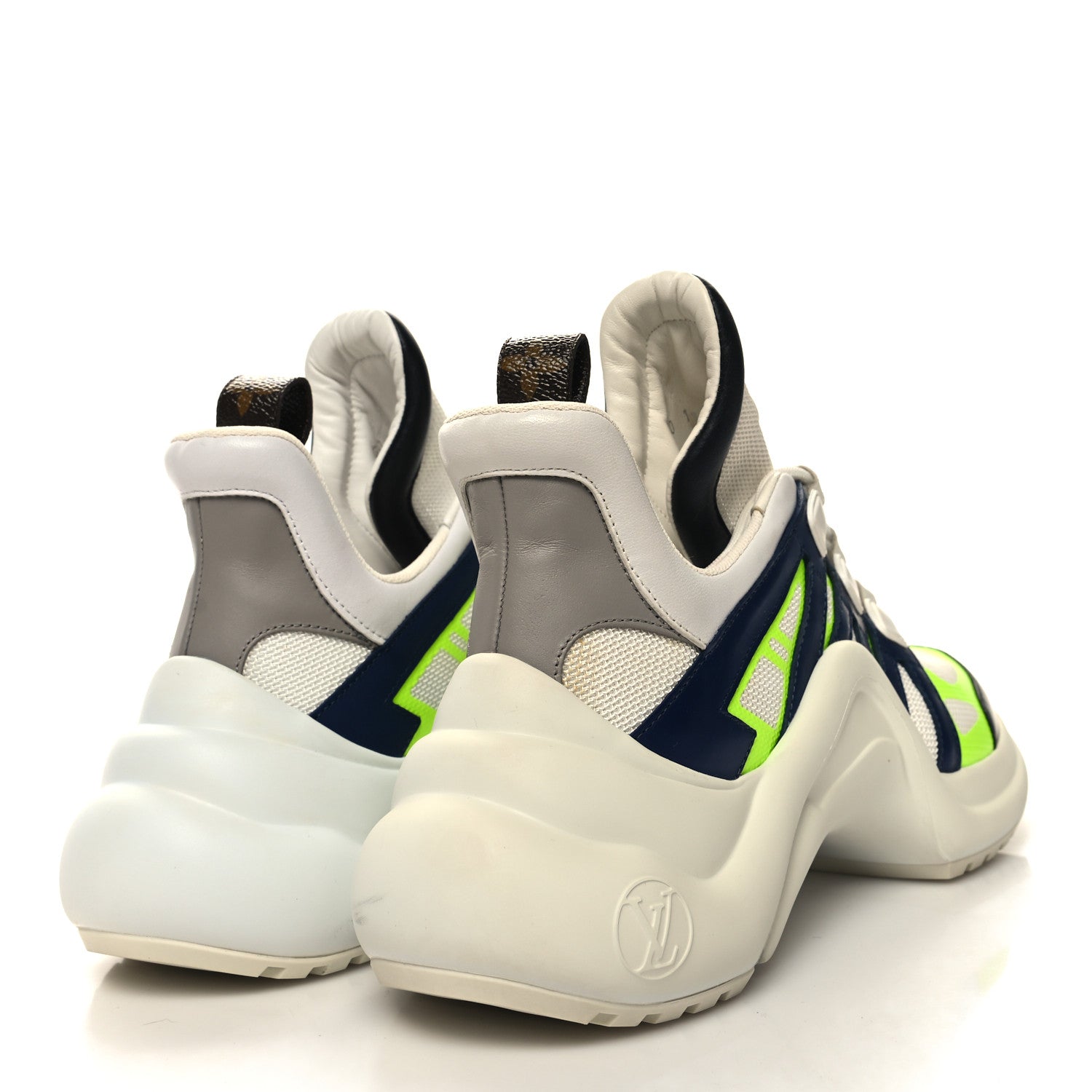 Louis Vuitton Flower Printed Calfskin Monogram LV Archlight Sneakers 38 Fluo Yellow 4 of 11