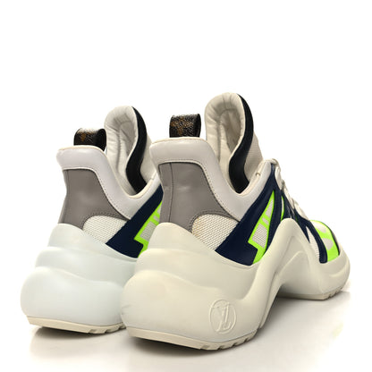 Louis Vuitton Flower Printed Calfskin Monogram LV Archlight Sneakers 38 Fluo Yellow 4 of 11