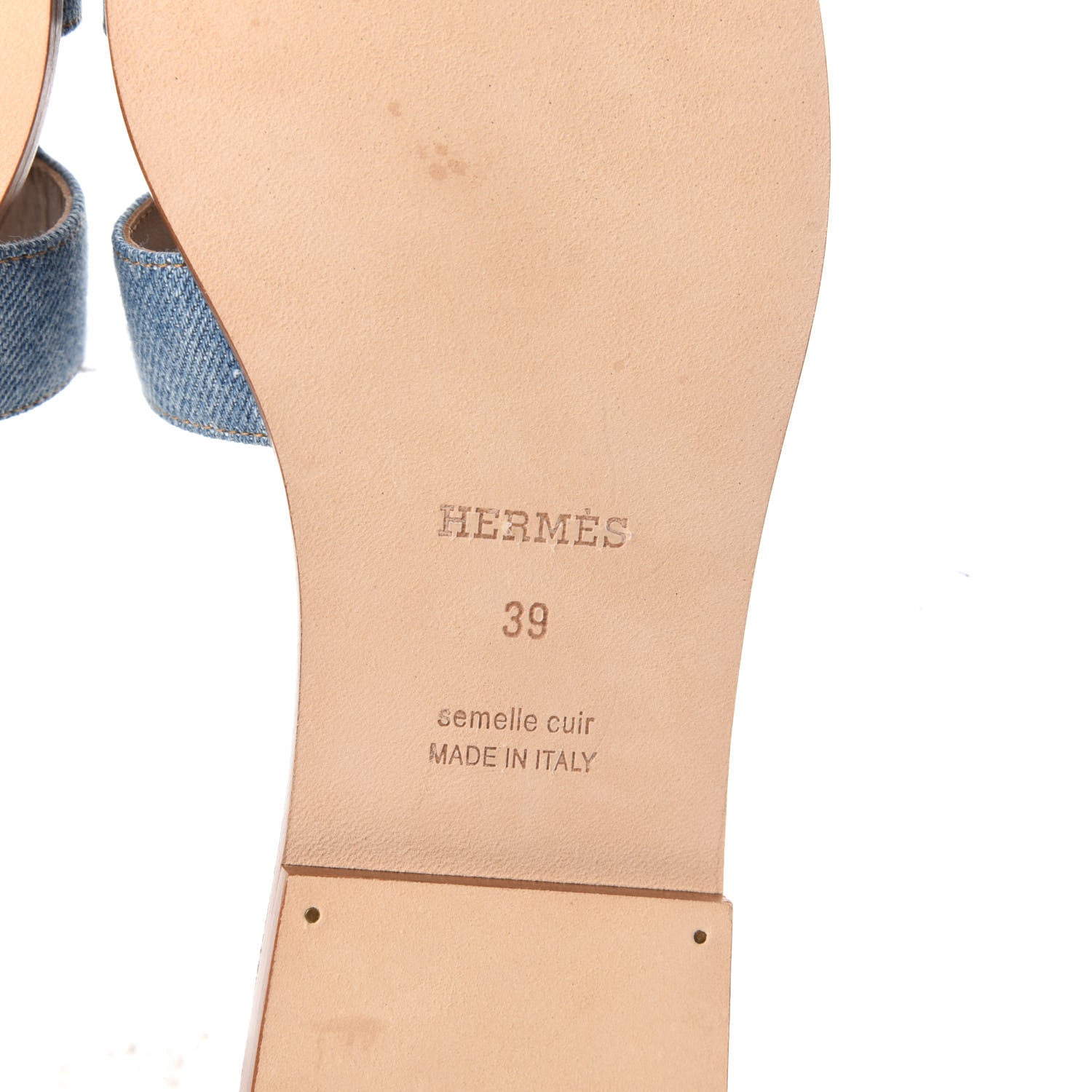 Hermes Denim Canvas Oran Sandals 39 Bleu Clair 6 of 9