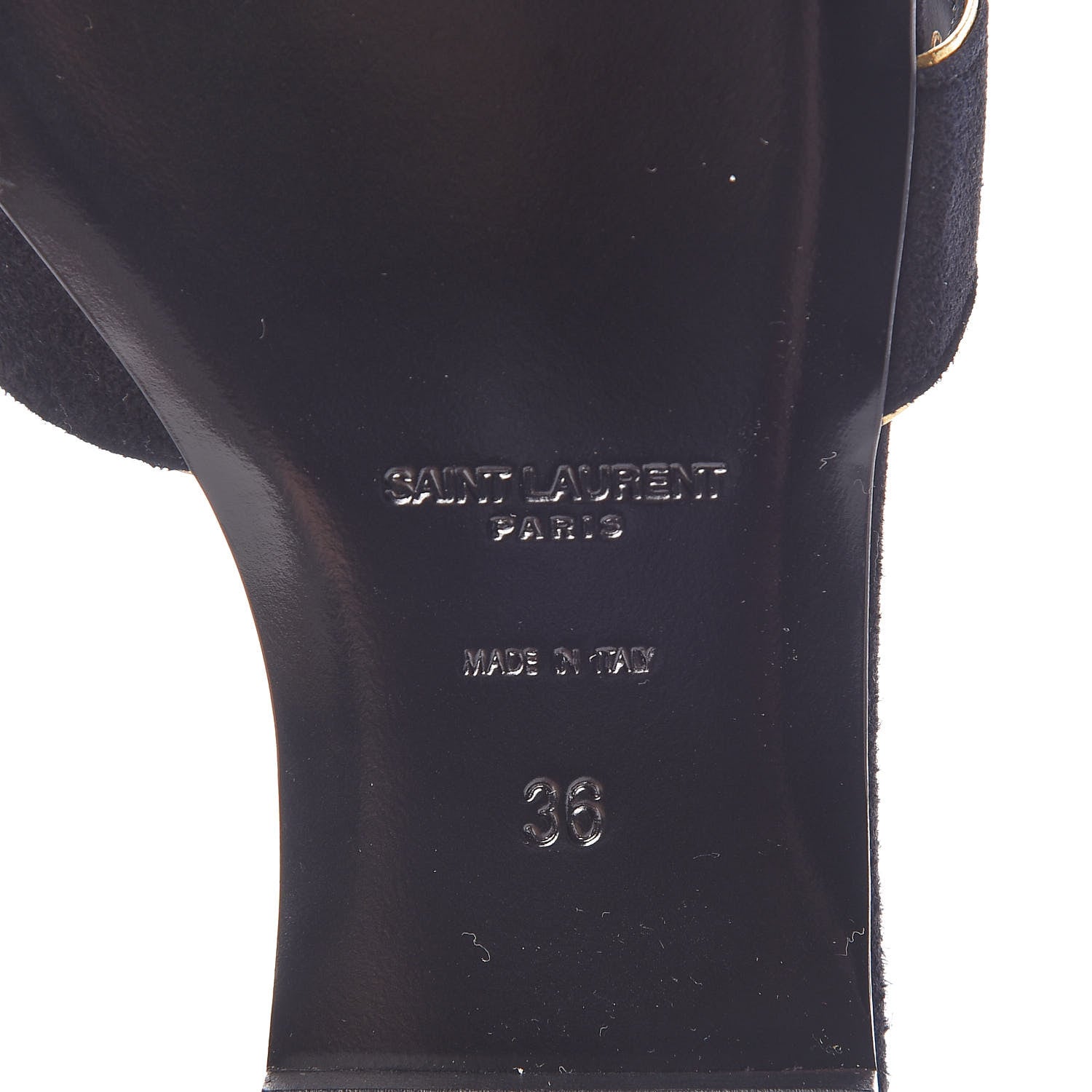 Saint Laurent Suede Tribute 05 Slide Sandals 36 Black 6 of 8