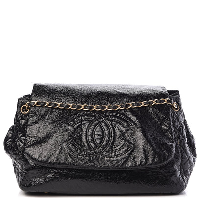 Chanel Vinyl XL Rock and Chain Flap Black 1 of 15