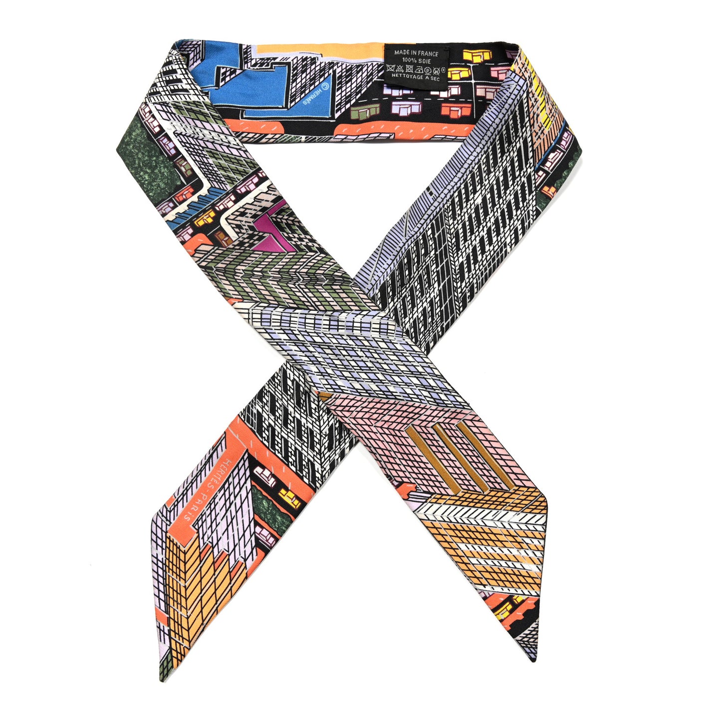 Silk Pantin City Twilly Black Parme Multicolore