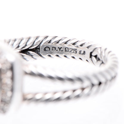 David Yurman Sterling Silver Diamond White Topaz 7mm Petite Albion Ring 51 5.75 5 of 7