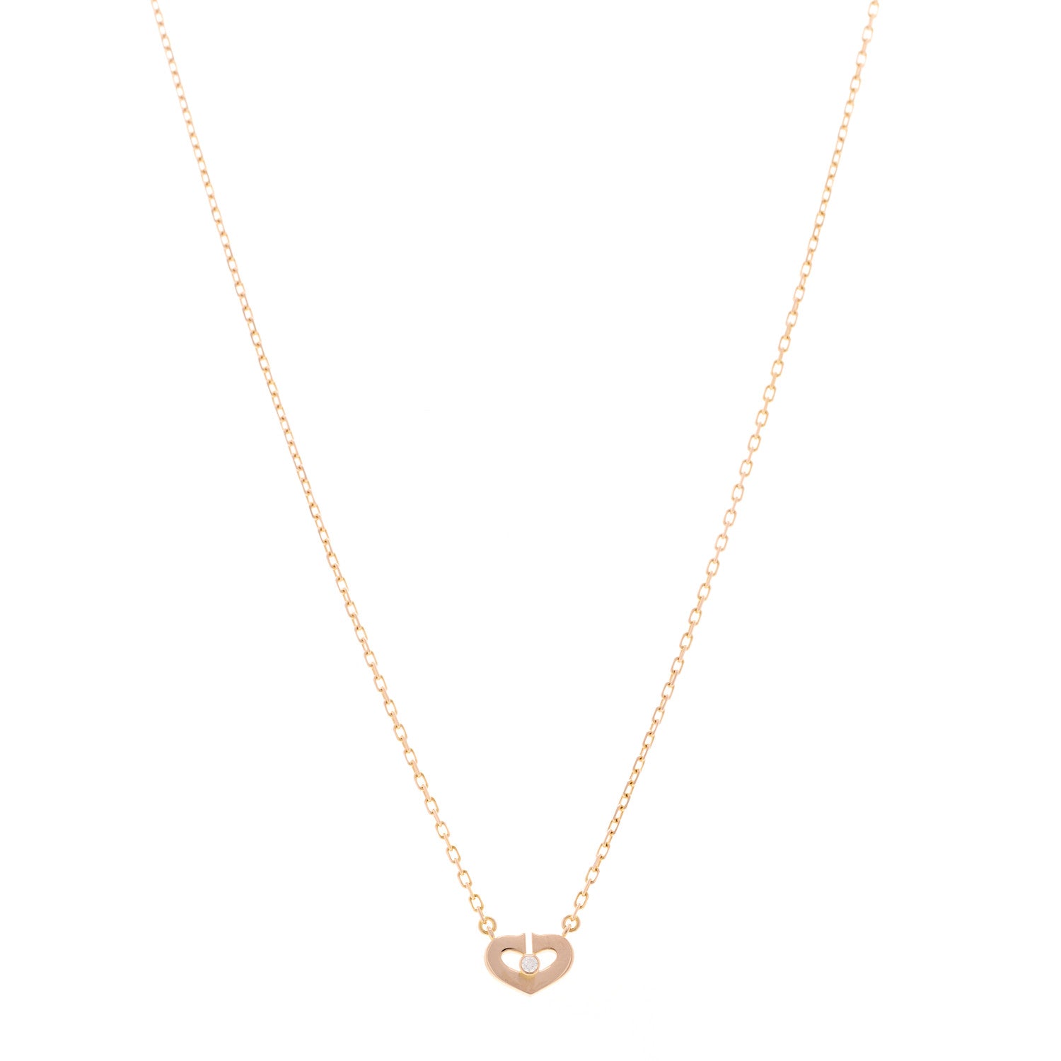 Cartier 18K Pink Gold Diamond XS Hearts and Symbols Necklace 1 of 4