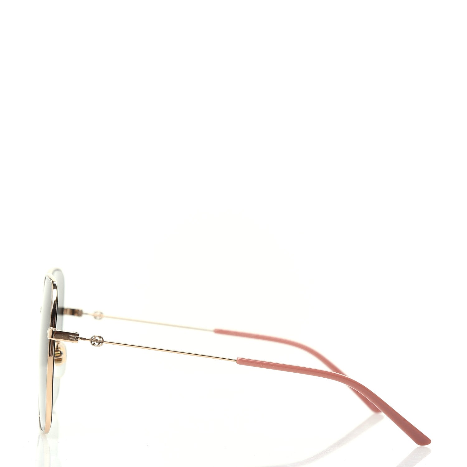 Gucci Metal Square Frame Sunglasses GG0443S Gold Grey 3 of 7