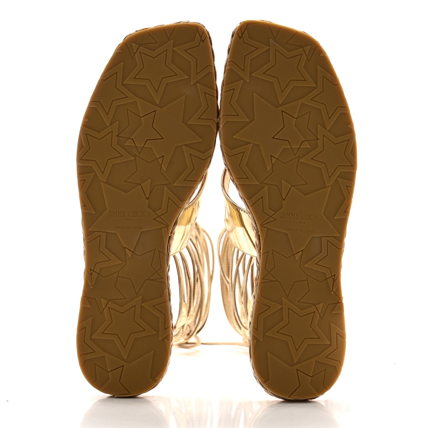Agave Gladiator Espadrilles Flat Sandals 40 Gold