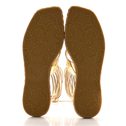 Jimmy Choo Agave Gladiator Espadrilles Flat Sandals 40 Gold 5 of 8