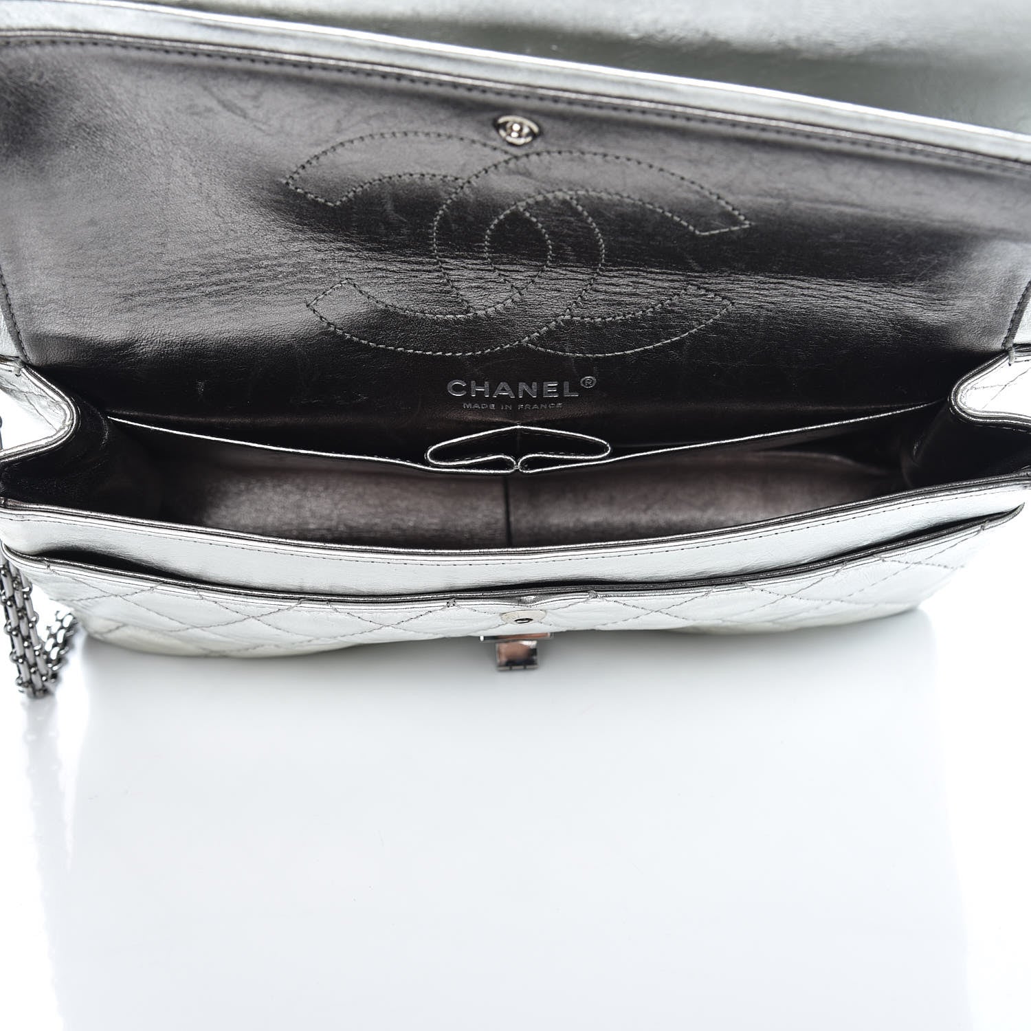 Chanel Metallic Aged Calfskin Quilted 2.55 Reissue 226 Flap Silver 6 of 16