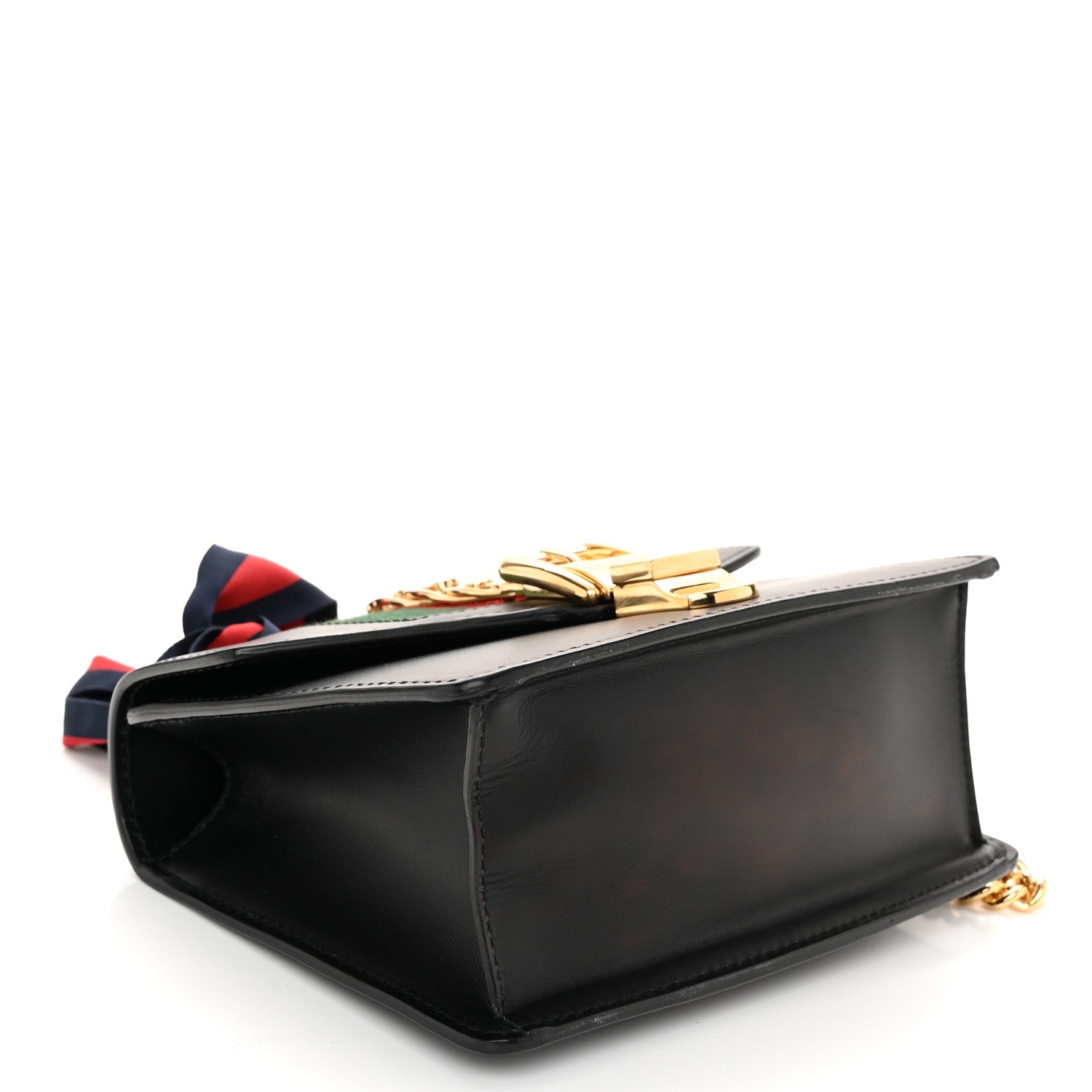Gucci Calfskin Mini Sylvie Chain Shoulder Bag Black 4 of 11