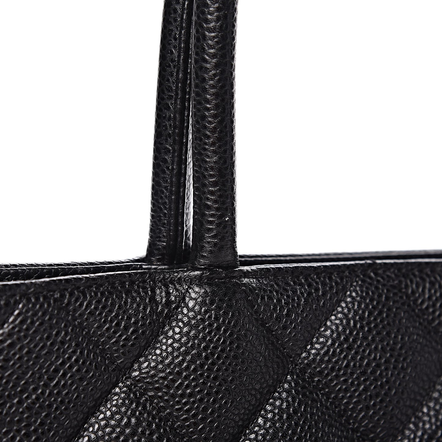 Caviar Quilted Medallion Tote Black