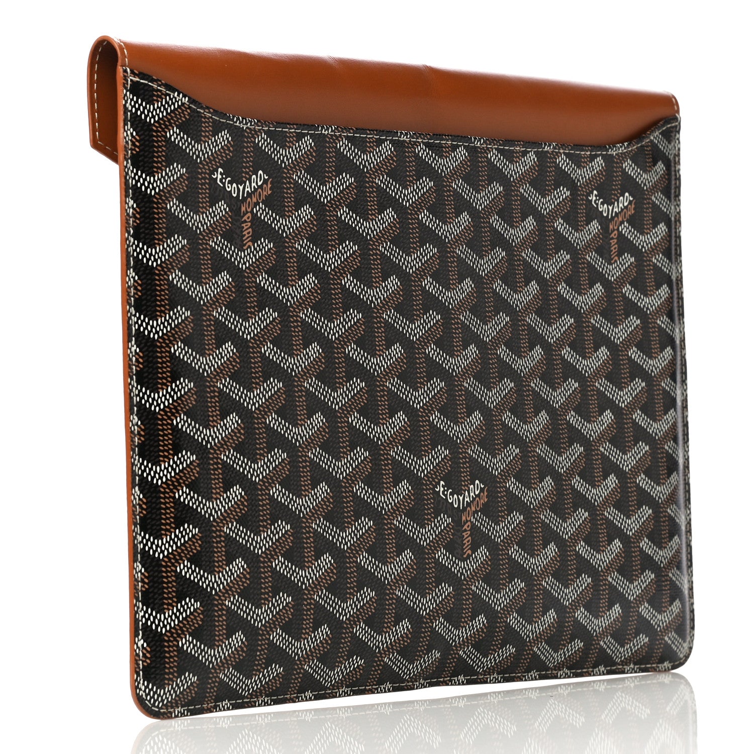 Goyard Goyardine Commando Envelope 2 Flat Large Pouch Black Gold 3 of 14