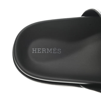 Hermes Calfskin Womens Chypre Sandals 39 Black 7 of 10