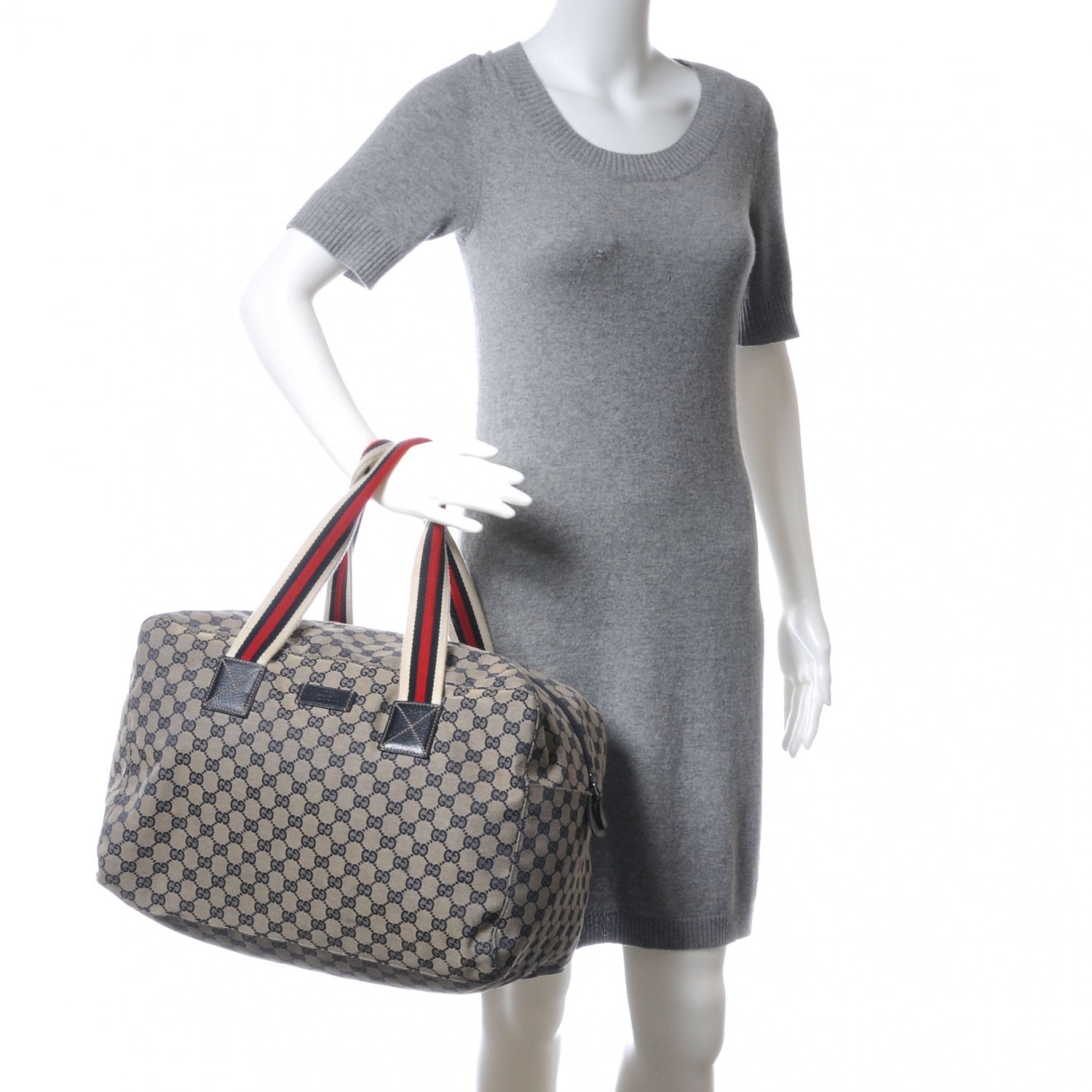 Gucci GG Monogram Web Medium Collapsable Carry On Duffle Navy 2 of 8