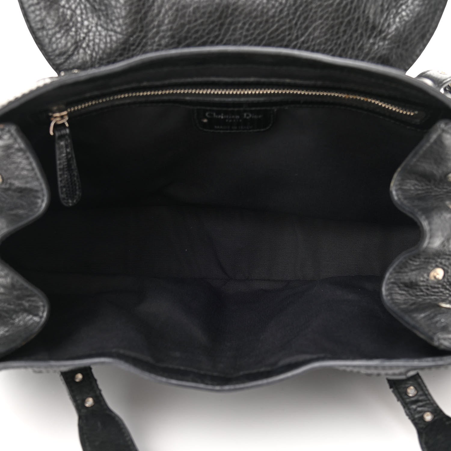 Christian Dior Calfskin Lizard Shoulder Bag Black 5 of 11