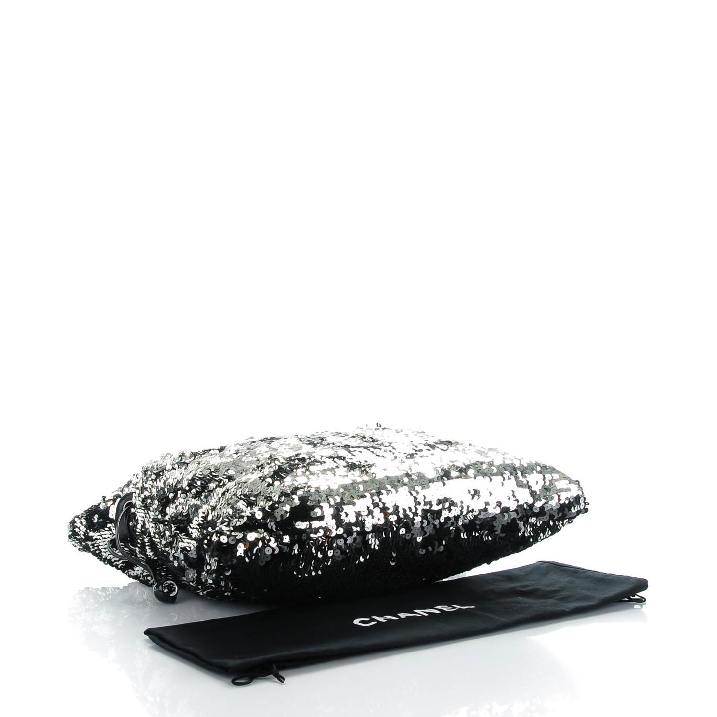 Sequin Summer Night Drawstring Tote Black