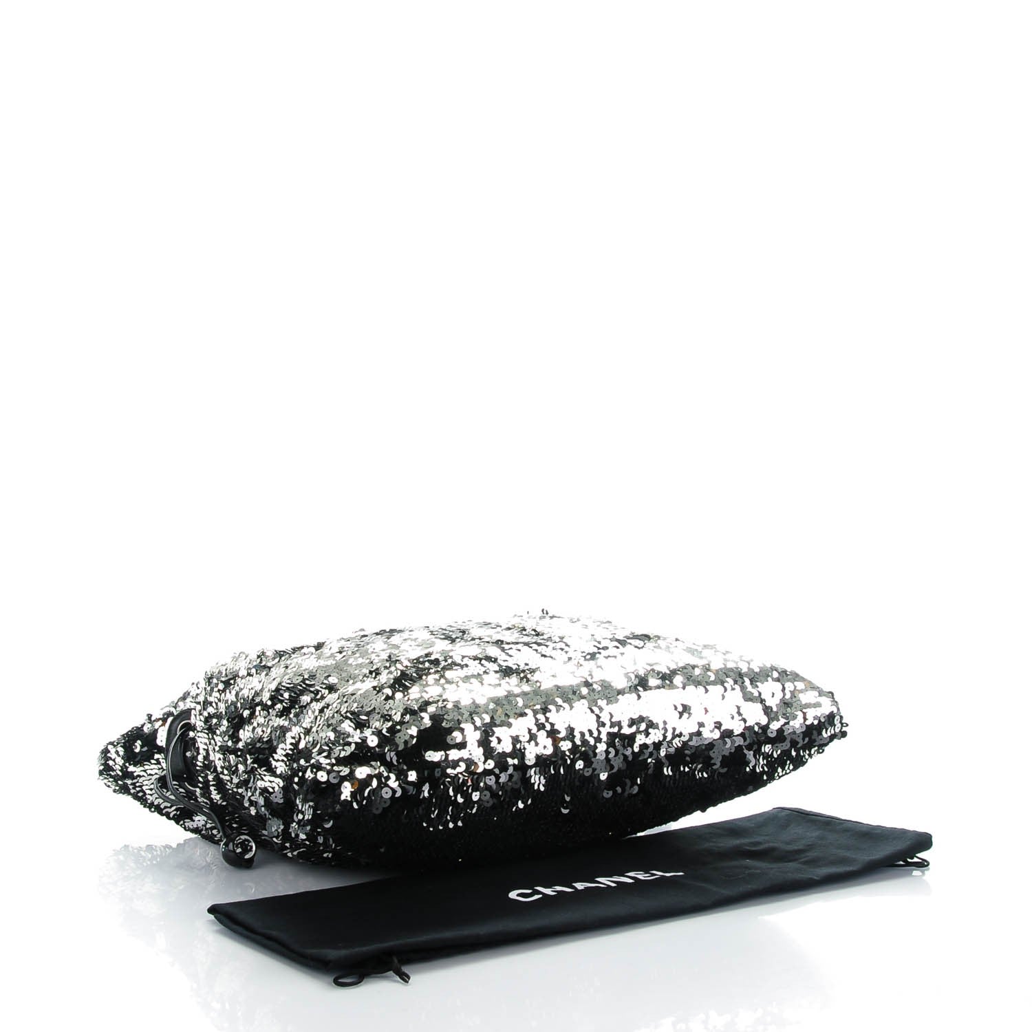 Chanel Sequin Summer Night Drawstring Tote Black 4 of 7