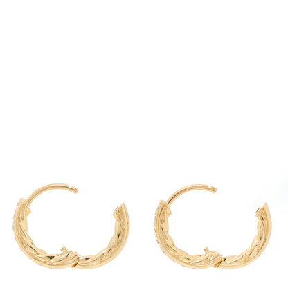 David Yurman 18K Yellow Gold Diamond Sculpted Cable Huggie Hoop Earrings 3 of 5