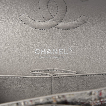 Chanel Tweed Quilted Medium Double Flap Grey Multicolor 5 of 10