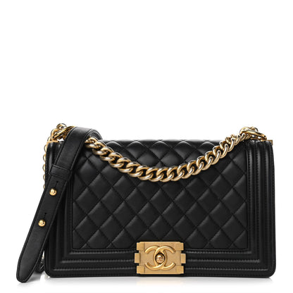 Chanel Lambskin Quilted Medium Boy Flap Black 1 of 11