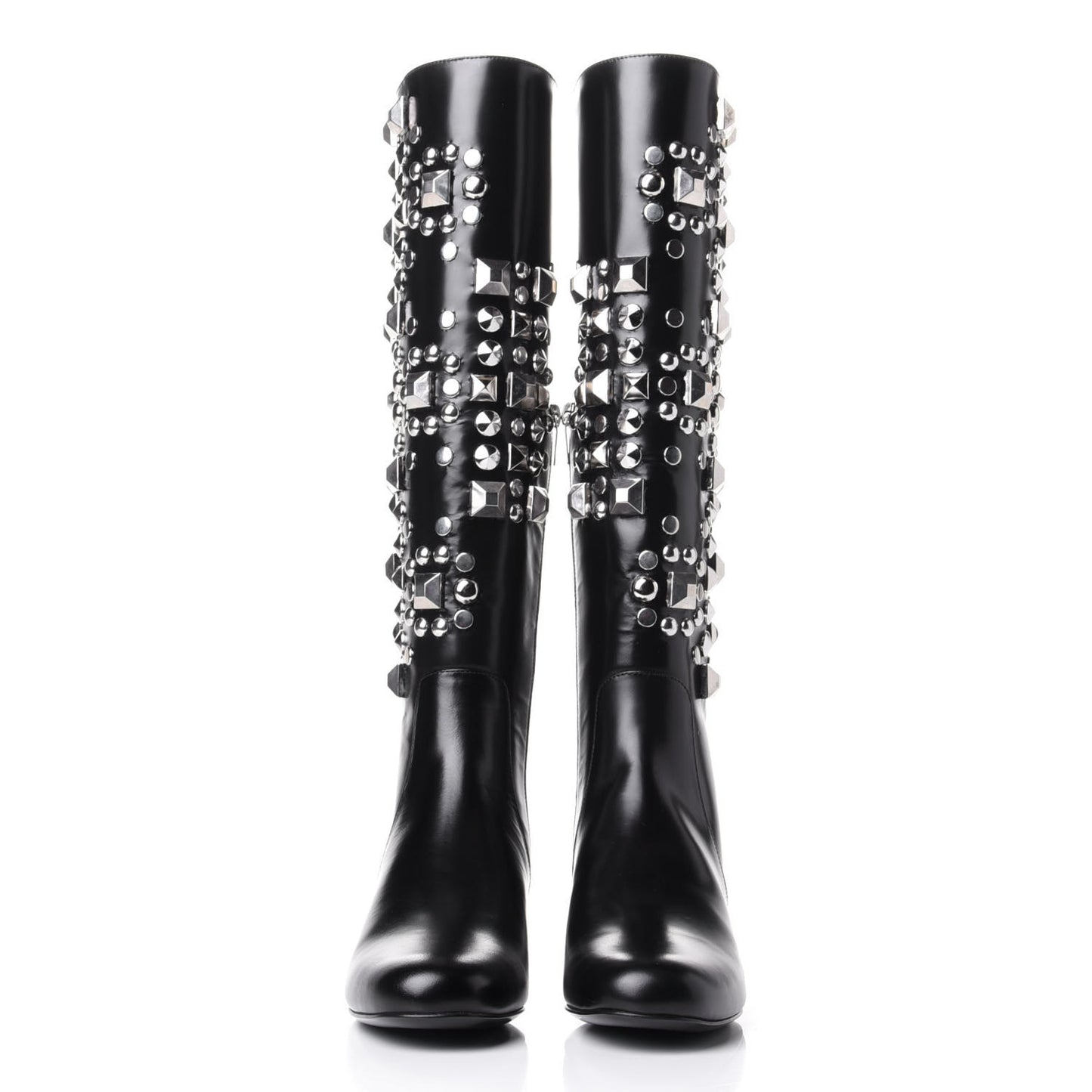 Ketta Studded Babies 40 Brod Knee High Boots 36.5 Black