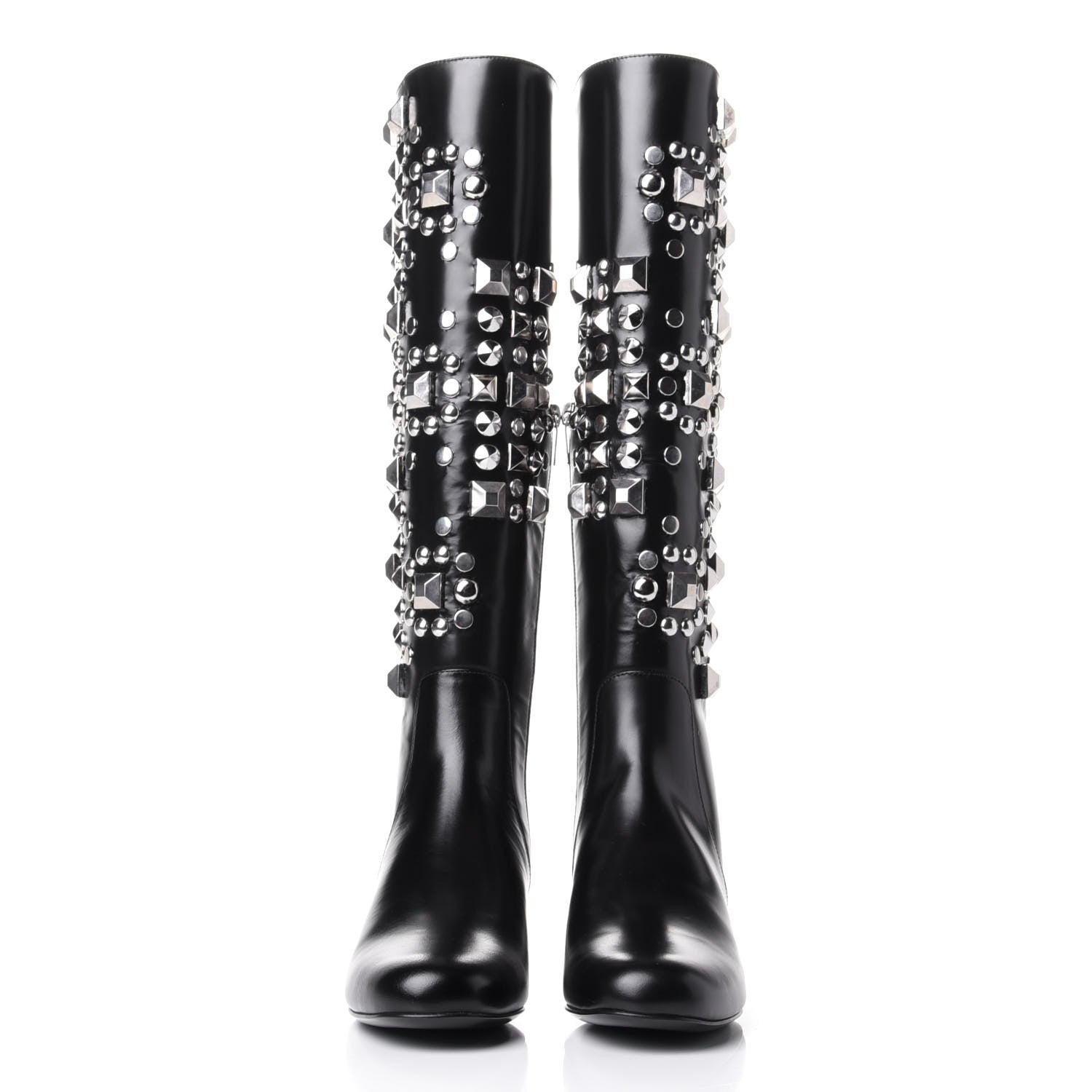 Saint Laurent Ketta Studded Babies 40 Brod Knee High Boots 36.5 Black 2 of 10