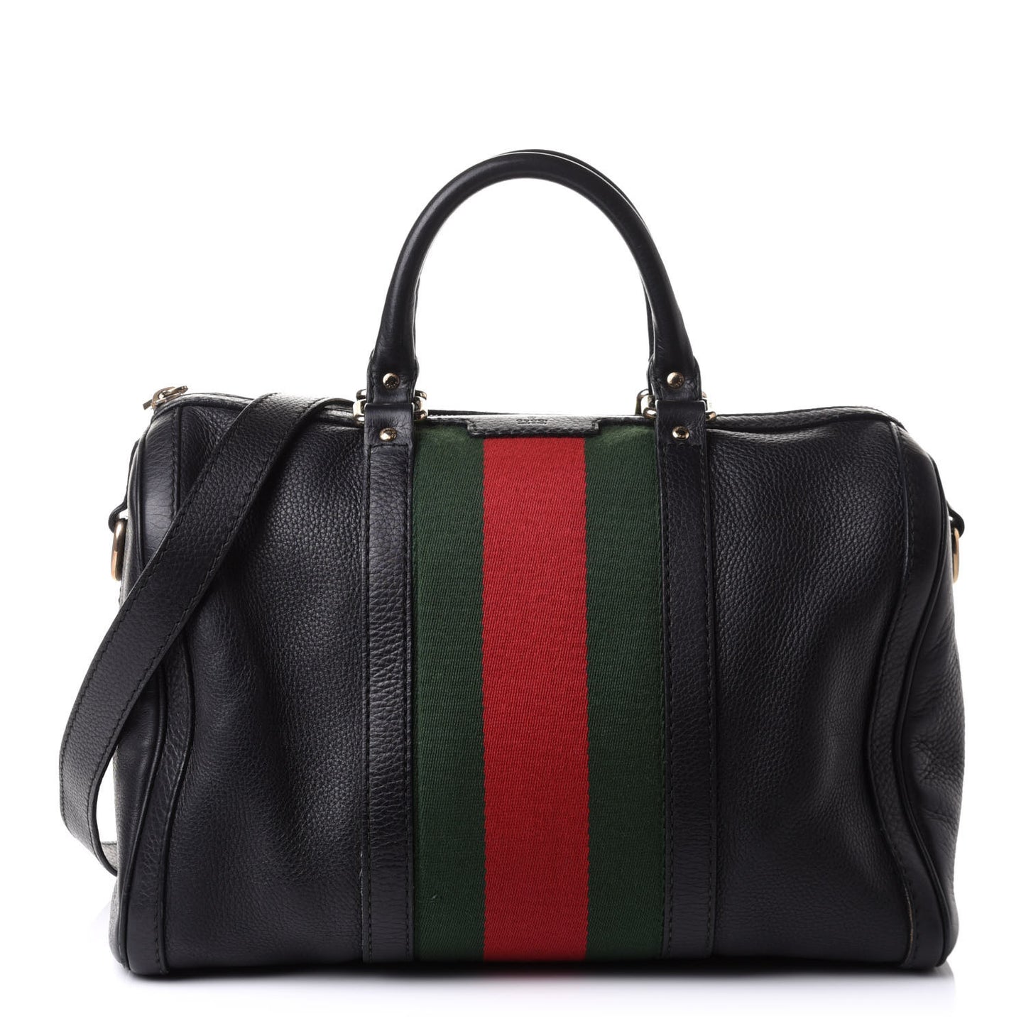 Calfskin Vintage Web Medium Boston Black