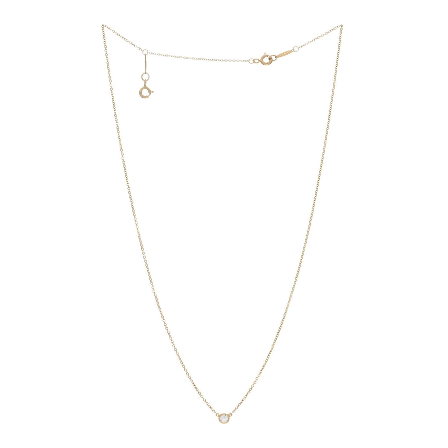 18K Yellow Gold Diamond .12ct Elsa Peretti Diamonds by the Yard Pendant Necklace
