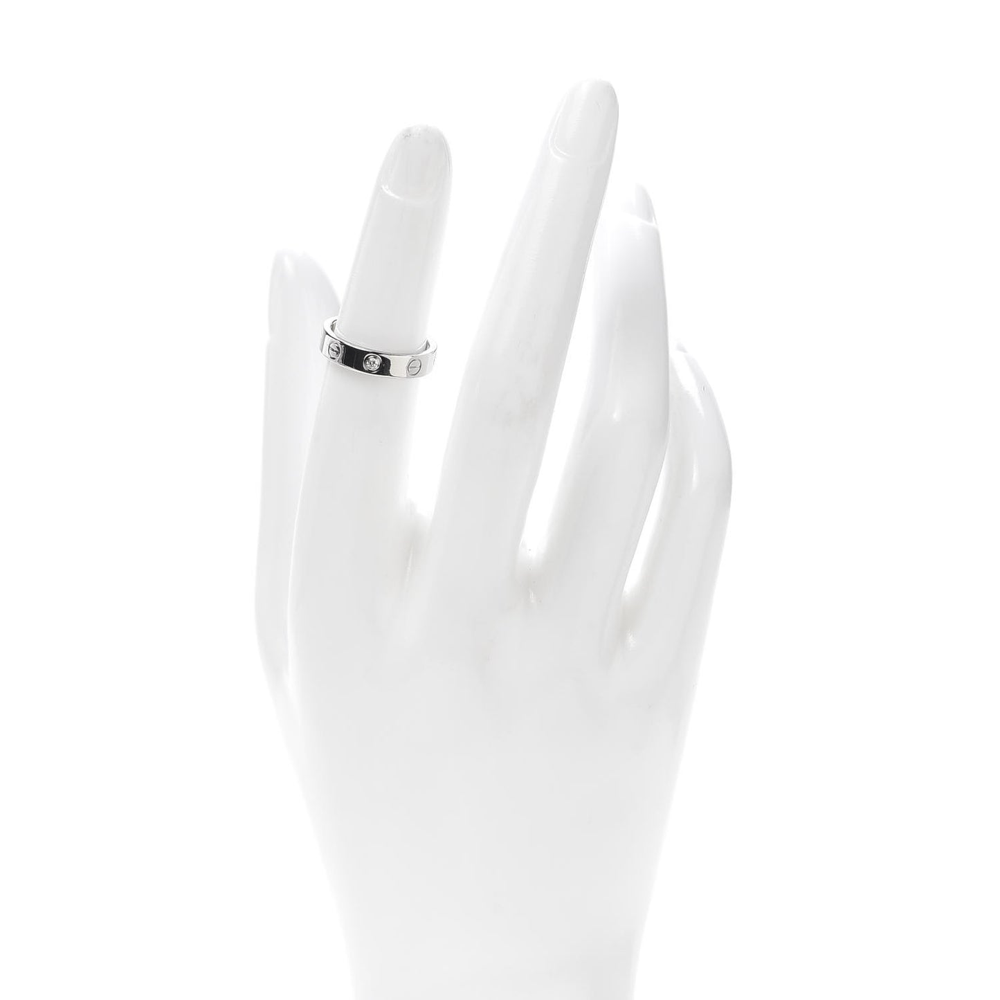 18K White Gold Diamond 4mm LOVE Wedding Band Ring 49 4.75