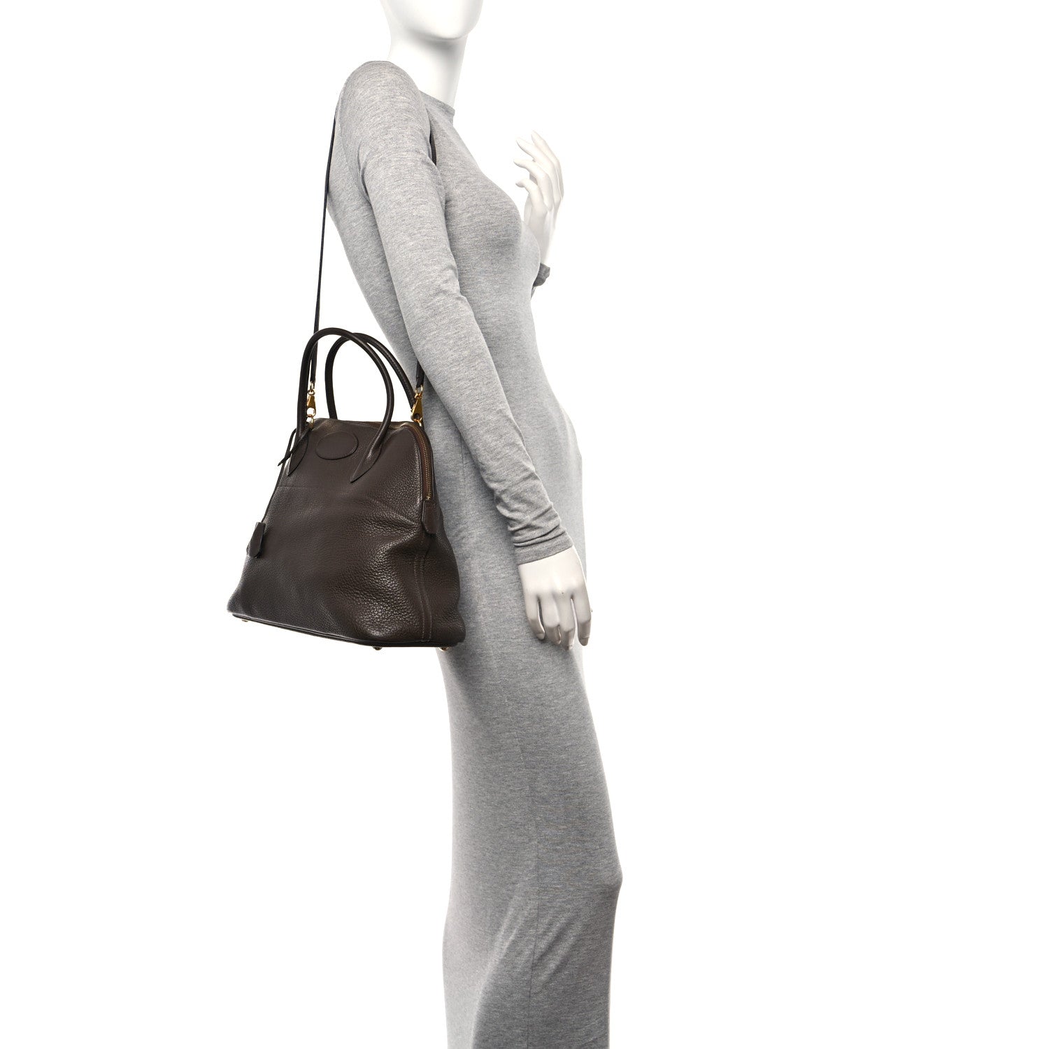 Hermes Taurillon Clemence Bolide 35 Cafe 2 of 11